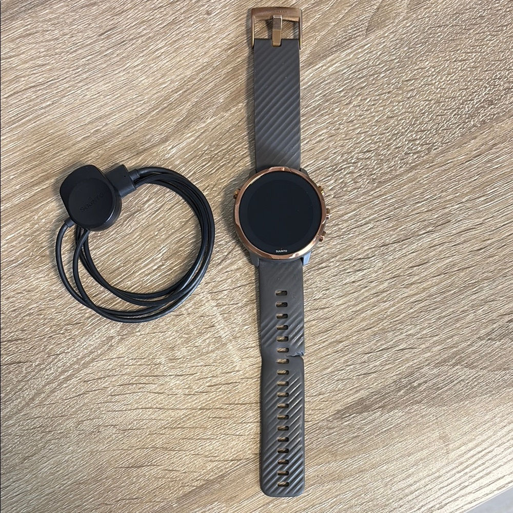 Suunto Smartwatch with Gray Band and Gold Bezel